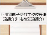 四川省电子商务学校校长张瑜简介(川电校张瑜简介)