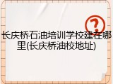 长庆桥石油培训学校建在哪里(长庆桥油校地址)