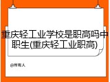 重庆轻工业学校是职高吗中职生(重庆轻工业职高)
