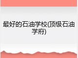 最好的石油学校(顶级石油学府)