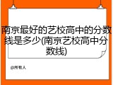 南京最好的艺校高中的分数线是多少(南京艺校高中分数线)