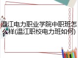温江电力职业学院中职班怎么样(温江职校电力班如何)