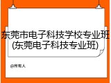 东莞市电子科技学校专业班(东莞电子科技专业班)