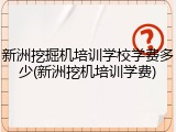 新洲挖掘机培训学校学费多少(新洲挖机培训学费)