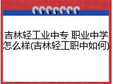 吉林轻工业中专 职业中学怎么样(吉林轻工职中如何)