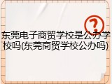东莞电子商贸学校是公办学校吗(东莞商贸学校公办吗)