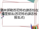 锡林郭勒苏尼特右旗农校在哪里报名(苏尼特右旗农校报名点)