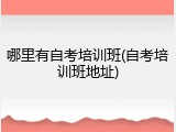 哪里有自考培训班(自考培训班地址)