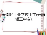 云南轻工业学校中学(云南轻工中专)