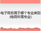 电子商务属于哪个专业类别(电商所属专业)