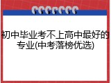 初中毕业考不上高中最好的专业(中考落榜优选)