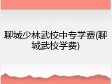 聊城少林武校中专学费(聊城武校学费)