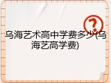 乌海艺术高中学费多少(乌海艺高学费)