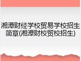 湘潭财经学校贸易学校招生简章(湘潭财校贸校招生)