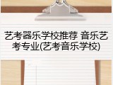 艺考器乐学校推荐 音乐艺考专业(艺考音乐学校)