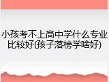 小孩考不上高中学什么专业比较好(孩子落榜学啥好)