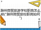 滁州商贸旅游学校职高怎么样("滁州商贸旅校职高如何")