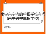 南宁兴宁内的单招学校有吗(南宁兴宁单招学校)