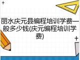 丽水庆元县编程培训学费一般多少钱(庆元编程培训学费)