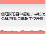 濮阳濮阳县单招集训学校怎么样(濮阳县单招学校评价)
