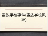 贵族学校事件(贵族学校风波)