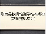 刚察县挖机培训学校有哪些(刚察挖机培训)
