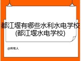 都江堰有哪些水利水电学校(都江堰水电学校)