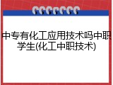 中专有化工应用技术吗中职学生(化工中职技术)