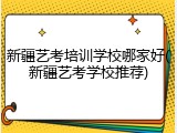 新疆艺考培训学校哪家好(新疆艺考学校推荐)