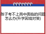孩子考不上高中面临的问题怎么办(升学困境对策)