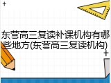 东营高三复读补课机构有哪些地方(东营高三复读机构)