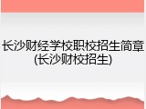 长沙财经学校职校招生简章(长沙财校招生)