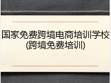 国家免费跨境电商培训学校(跨境免费培训)