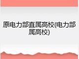 原电力部直属高校(电力部属高校)