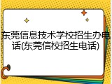 东莞信息技术学校招生办电话(东莞信校招生电话)