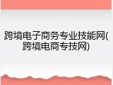 跨境电子商务专业技能网(跨境电商专技网)