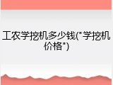 工农学挖机多少钱("学挖机价格")