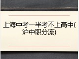 上海中考一半考不上高中(沪中职分流)