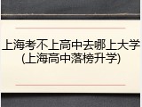 上海考不上高中去哪上大学(上海高中落榜升学)