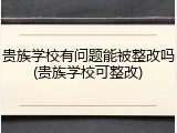 贵族学校有问题能被整改吗(贵族学校可整改)