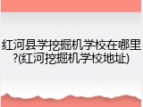 红河县学挖掘机学校在哪里?(红河挖掘机学校地址)