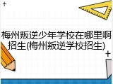 梅州叛逆少年学校在哪里啊招生(梅州叛逆学校招生)