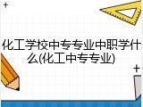 化工学校中专专业中职学什么(化工中专专业)