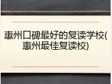 惠州口碑最好的复读学校(惠州最佳复读校)