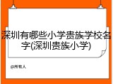 深圳有哪些小学贵族学校名字(深圳贵族小学)