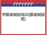 学服装制版培训(服装制版班)