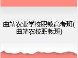 曲靖农业学校职教高考班(曲靖农校职教班)