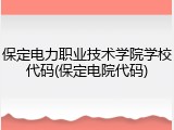 保定电力职业技术学院学校代码(保定电院代码)