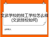 文武学校的技工学校怎么样(文武技校如何)