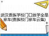 武汉贵族学校门口放学全是豪车(贵族校门豪车云集)
